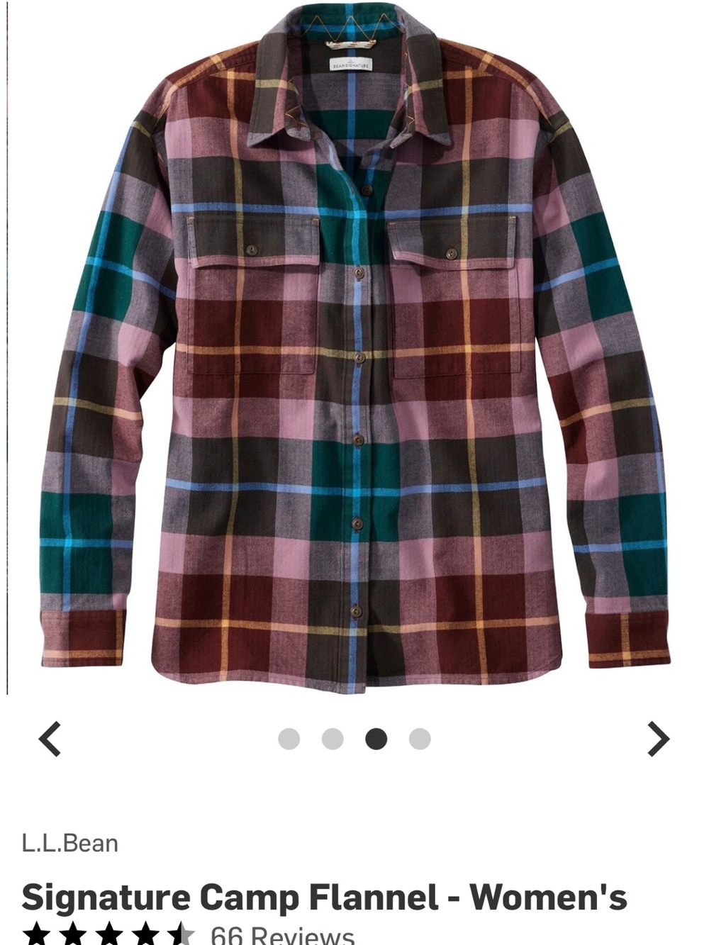 L.L. Bean Women’s' Plaid Flannel Shirt - Plum